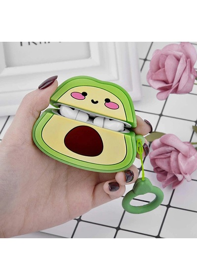 Microsonic Apple Uyumlu AirPods 4.nesil / Anc Kılıf Cartoon Figürlü Silikon Crtn-fgr-avkdo Yeşil - Altın