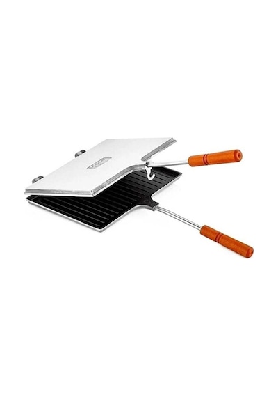Teflon Ocak Üstü Döküm Tost Makinesi 23x17cm Metal