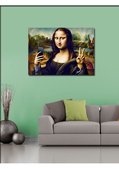 Kanvas Tablo Mona Lisa Selfie Çekiyor