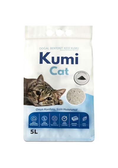 Eko-premium Aktif Karbonlu Topaklanan Tozsuz Bentonit Kedi Kumu 5 L