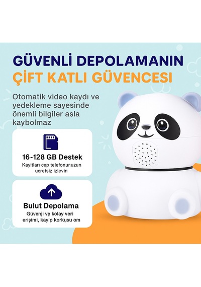 Cmr- 22 Panda Güvenlik Kamerası 360 Dönüş, Gece Görüşü, Hareket Takipli, Çift Yönlü Ses