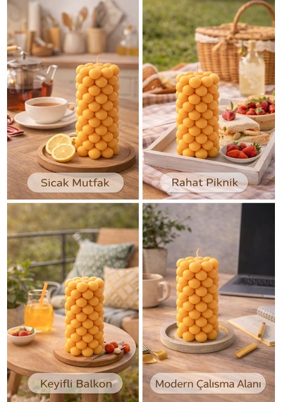 Soya Mum,dekoratif Lüks & El Yapımı Doğal Mum,uzun Yanma Süreli Ev Hediyesi,ev Süsü Turuncu 360 G Turuncu
