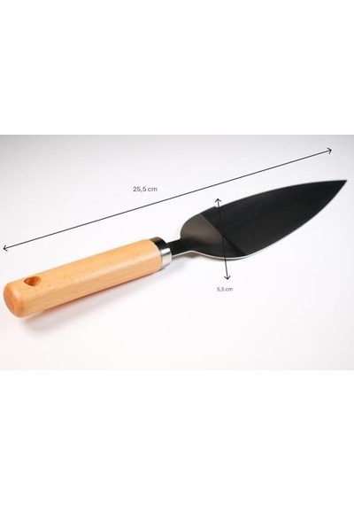 Bambu Saplı Paslanmaz Çelik Pasta Servis Spatulası,tırtık Kenarlı Pasta Pizza Servis Spatulası,velor Home. 0