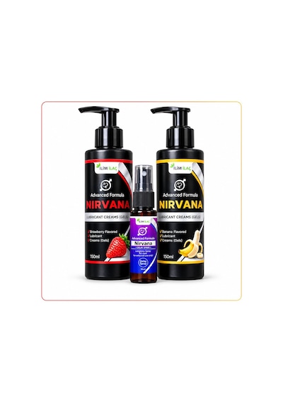 Nirvana Çilek Ve Muz Aromalı Kayganlaştırıcı Jel 2 x 150 ML + Sprey 30 ML