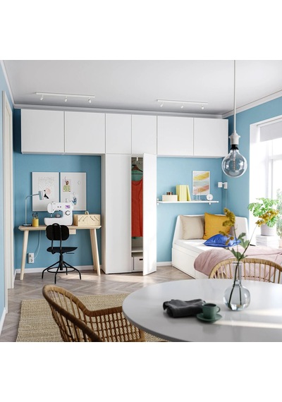 Ikea Beyaz Sağlam Kapaklı Gardırop 320x42x241 Cm