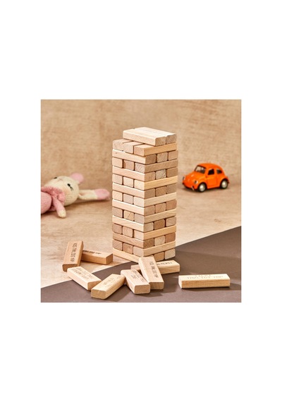 Totteriq Animal Tower Wooden Blocks Tumbling Tower Game 54-piece Stacking Game For Kids & Adults Fun Family Game With Cute Animal Designs Educational & Interactive Toy For Boys & Girls Ages 3+