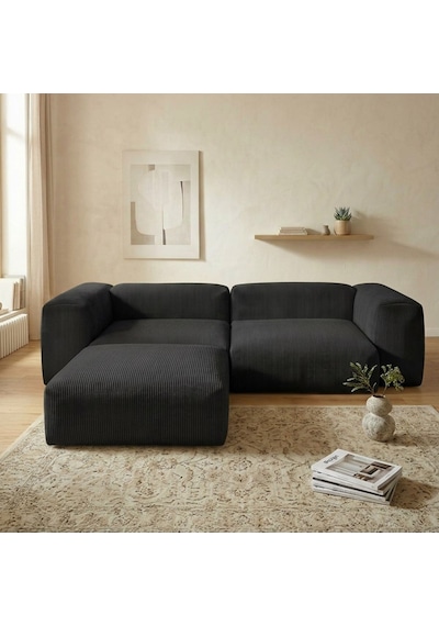 Relax Köşe Koltuk Takımı Sünger Koltuk Kanepe Divan Siyah