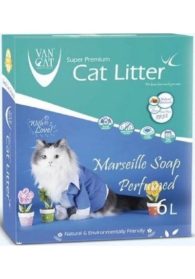 Vancat Marsilya Sabun Kokulu Topaklaşan Bentonit Kedi Kumu 6 L