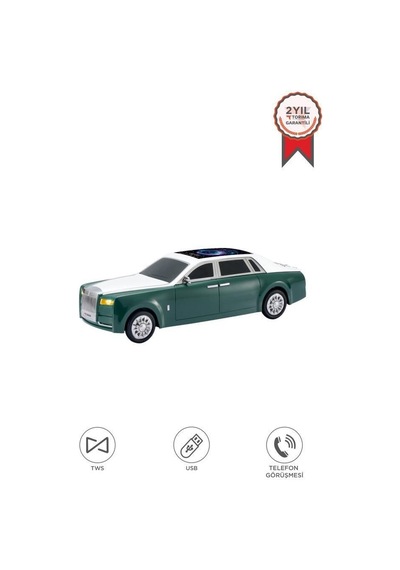 Ev Hediyesi Stil Sahibi Kablosuz Ses Bluetooth Hoparlör Araba Tasarımlı D82 Yeşil 15w