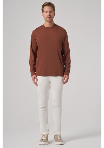 Morven Erkek Kiremit Trend Bisiklet Yaka Rayon Sweatshirt 26ks063005460 Kiremit