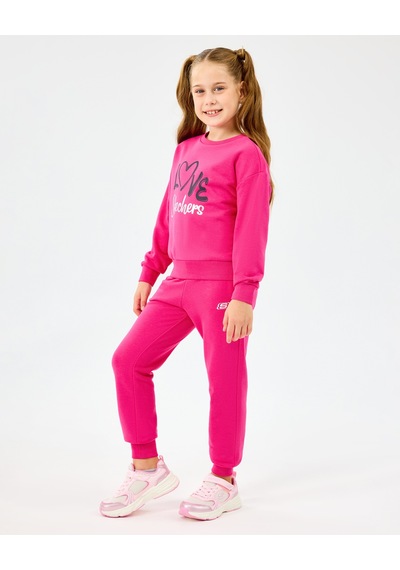 Skechers G Essentials Sweatpant Büyük Kız Çocuk Neonpink Eşofman Altı Sk2520006-3586 Fosforlu Pembe