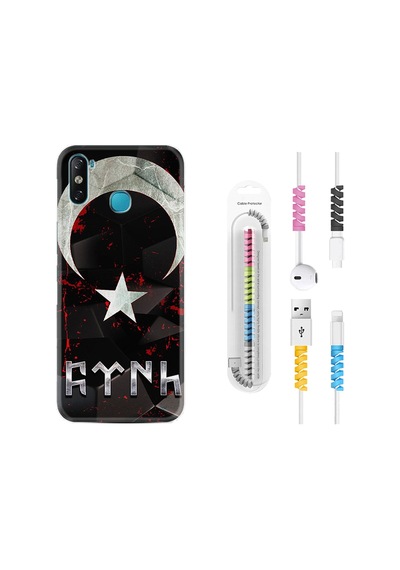 Infinix Smart 4 Kılıf Kablo Koruyuculu Göktürk 1394