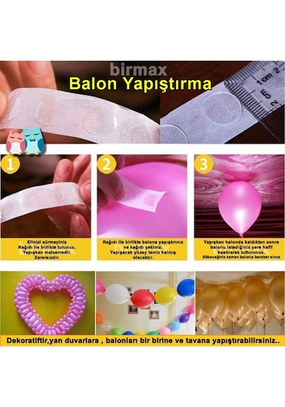 Balon Şişirme Pompası-Balon Zinciri 5 Mt-Balon Yapıştırma Sticker Balon Pompası + Balon Zİnçiri