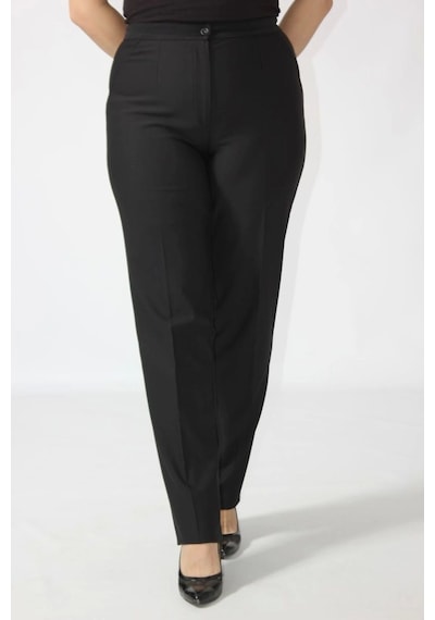Moda Berray 2555 Gizli Cep Modeline Sahip Büyük Beden Pantolon Siyah Siyah