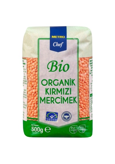 Metro Chef Bio Kırmızı Mercimek 500 G Organik Bakliyat Tarı