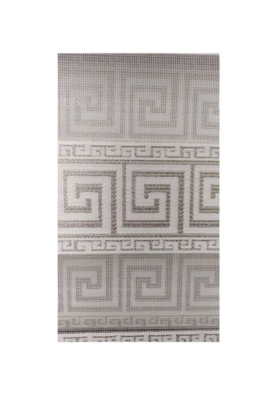 Beyaz Renk Gümüş Sim Detaylı Versace Desenli Boncuklu Zebra Stor Perde Beyaz - 222629250 Beyaz
