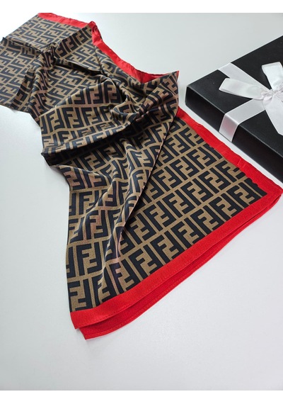 Miorel Scarfs F Desen İthal Vual İpek Şal Aksesuar Fular Silk Scarfs Shawl Hijab Açık Kahverengi