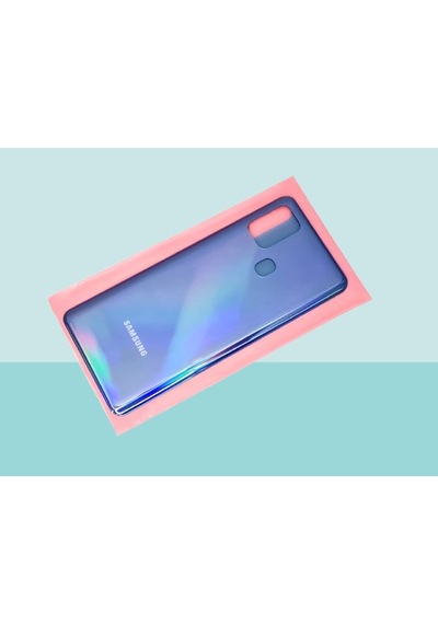 Tkgz - Samsung Galaxy Uyumlu A21s A217 Arka Kapak Batarya Kapağı - Mavi Çok Renkli