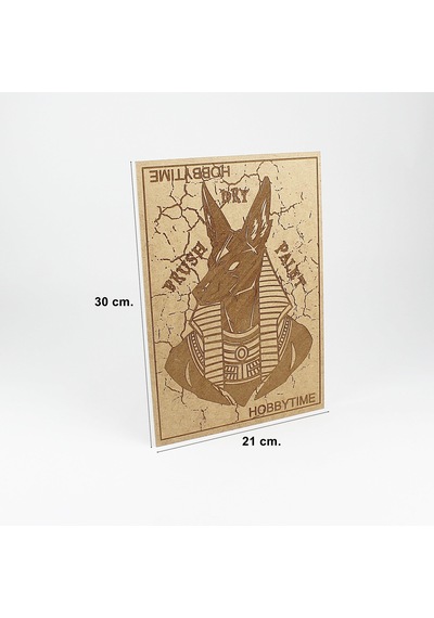 Anubis Motifli Drybrush Paleti, Mdf Üzeri Lazer Kazıma, 21x30 Cm.