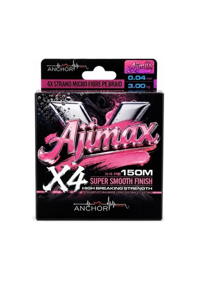İp Örgü Misina - 4 Kat - Anchor Ajimax 4x - 150mt - Pembe - 0.04mm