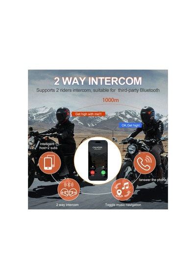 Yeni Model Y80-2x Motosiklet İntercom 2 Kişilik Bağlantı Rgb Işıklı Bluetooth Kulaklık Seti 54293621