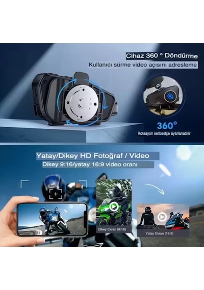 Askımo - Q28 Kameralı Motosiklet Kask Kulaklığı Muhtelif