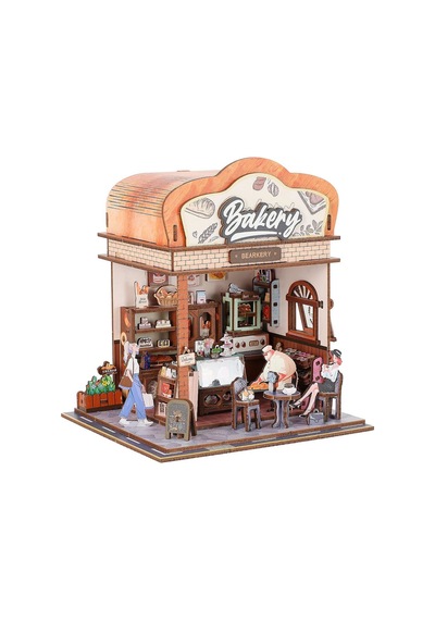 3d Wooden Puzzle Book Street View Bakery 68073