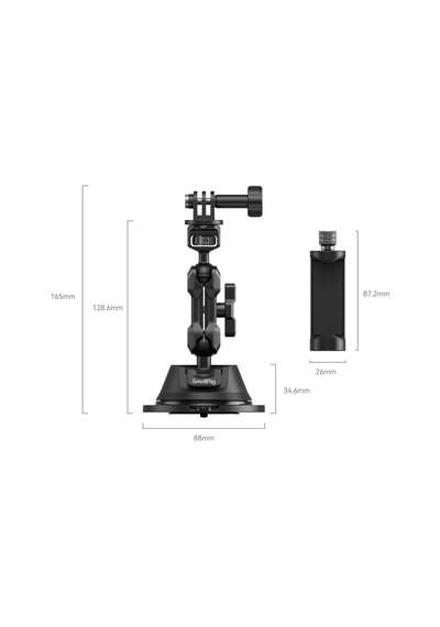 Smallrig Sc-1k 4275 Aksiyon Kamera/cep Telefonu İçin Vantuz Montaj Kiti Siyah