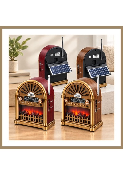 Bezos Solar Şarjlı Retro Bluetooth Radyo Hoparlör - Am/fm/sw, Usb/type-c 22