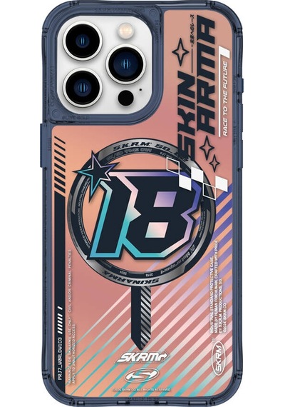 Apple Uyumlu iPhone 15 Pro Skinarma Magsafe Şarj Özellikli Sticker Yapıştırmalı Drift Kapak Mavi