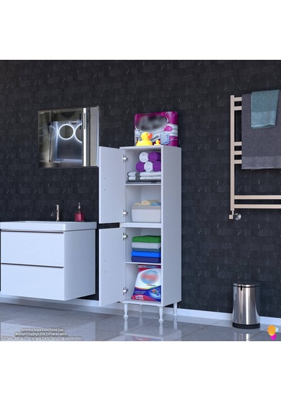 Eliusta Nuve Geniş Depolama Alanlı Dolap 45 Cm Banyo/mutfak Çok Fonksiyonlu 45x138x32,5 Cm Saklama Dolabı Beyaz Eliusta Nuve Geniş Depolama Alanlı Dolap 45 Cm Banyo/mutfak Çok Fonksiyonlu 45x138x32,5 Cm Saklama Dolabı Beyaz