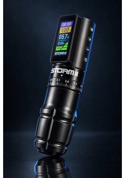 Storm 2 Black Kablosuz 7 Stroke Değişebilir Dövme Makinesi Seti - Premium Dövme Seti