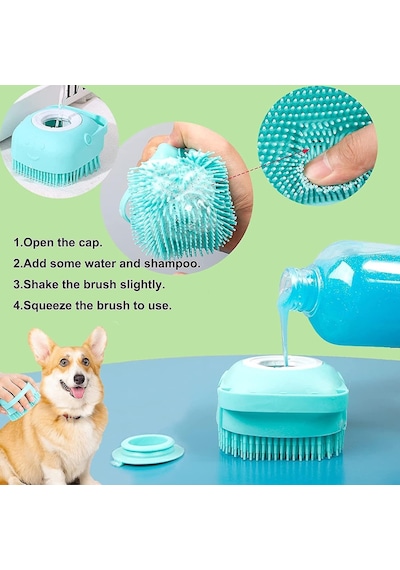Köpek Kedi Banyo Fırçası Yumuşak Silikon Köpek Kauçuk Banyo Fırça