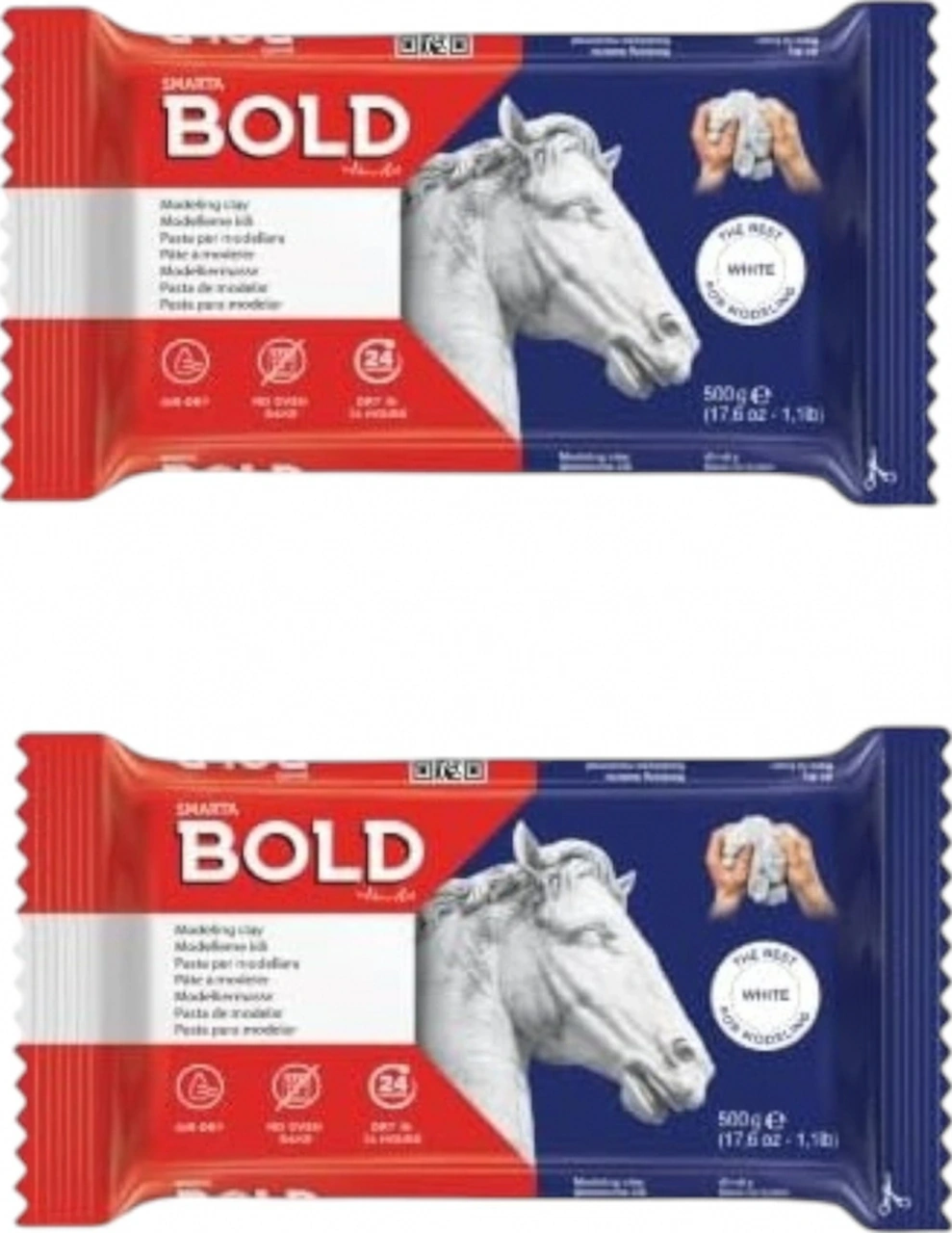Smarta Bold Seramık Hamuru Beyaz 500 Gr 2 Adet