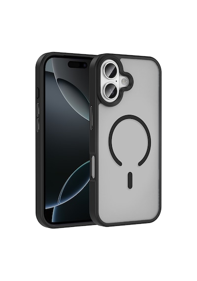 Apple Uyumlu iPhone 17 Kılıf M-safe Şarj Özellikli Mat Arka Yüzey Zore Sio Kapak Siyah
