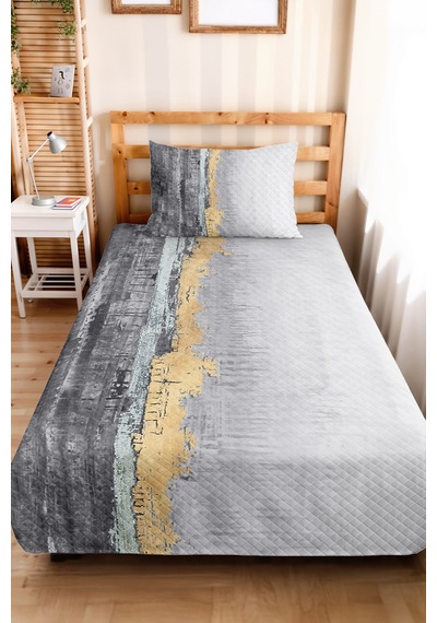 Modern Geometrik Gri Genç Odası Tek Kişilik Pike Takımı - Altın Bej 160x220 Cm Kapitone Yatak Örtüsü Kırık Kıyı Solgunluğu Modern Geometrik Gri Genç Odası Tek Kişilik Pike Takımı - Altın Bej 160x220 Cm Kapitone Yatak Örtüsü Kırık Kıyı Solgunluğu
