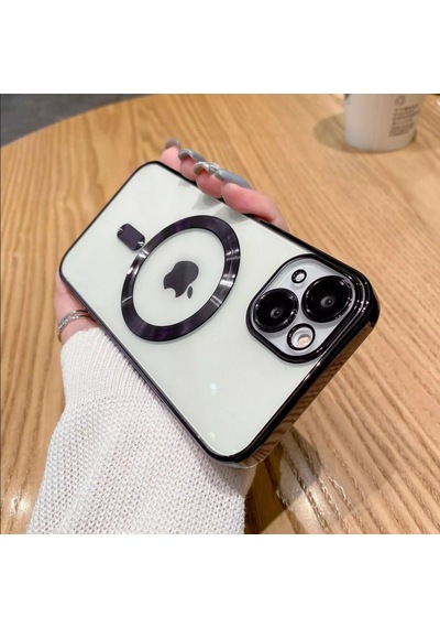 Apple Uyumlu iPhone  14 Plus Kilif Magsafe Kamera Lensli Korumali Seffaf 561062587