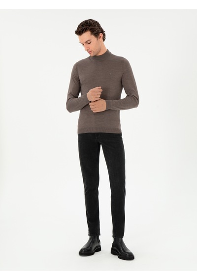 Cacharel Vizon Slim Fit Kaşmir İpek Karışımlı Çeyrek Balıkçı Yaka Triko Kazak Kahverengi Cacharel Vizon Slim Fit Kaşmir İpek Karışımlı Çeyrek Balıkçı Yaka Triko Kazak Kahverengi