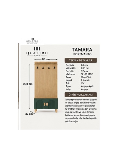 Tamara Vestiyer Portmanto Yeşil
