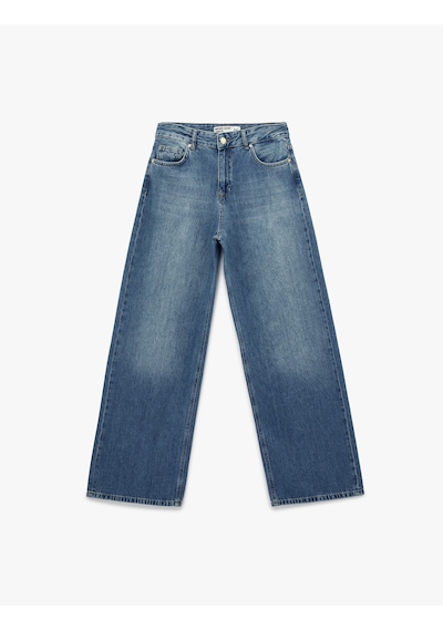 Koton Düğmeli Cep Detaylı Normal Bel Bol Kalıp Denim Pantolon - Loose Straight Fit Jean Koyu İndigo 7wal40100md Indigo Koton Düğmeli Cep Detaylı Normal Bel Bol Kalıp Denim Pantolon - Loose Straight Fit Jean Koyu İndigo 7wal40100md Indigo