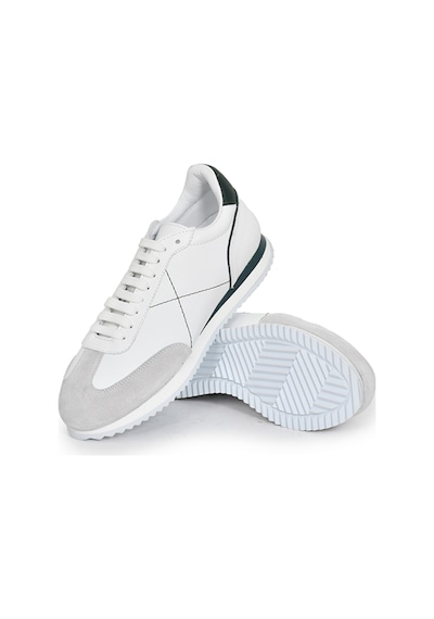 Tuna Hakiki Deri Beyaz Erkek Sneaker - Eva Taban 0804 Beyaz
