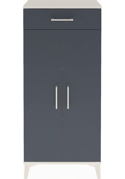Arges Dolap 2 Raflı Tek Çekmeceli 2 Kapaklı 60x30x134 Aytaşı-antrasit Aytası