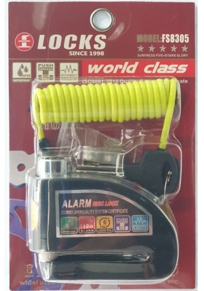 Locks World Class 110 Db Siyah Motosiklet Alarmlı Disk Kilidi