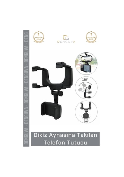 Telefontutucu Araba Araç İçi 360 Derece Döner Ayarlı Navigasyon Dikiz Aynasına Takılan Telefon Tutu Çok Renkli