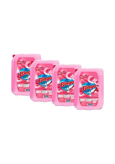 Bingo Soft Çamaşır Yumuşatıcısı Gülpembe 4 x 5 L