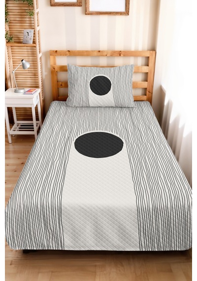 Siyah Geometrik Genç Odası Tek Kişilik Pike Takımı - Modern Çizgili 160x220 Cm Kapitone Yatak Örtüsü Kremamsı Halı Parıltısı Siyah Geometrik Genç Odası Tek Kişilik Pike Takımı - Modern Çizgili 160x220 Cm Kapitone Yatak Örtüsü Kremamsı Halı Parıltısı