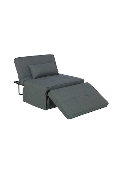 Cube Katlanır Yataklı Puf - Koyu Gri 96x189x42.5 / 96x168x92.5 Cm Koyu Gri