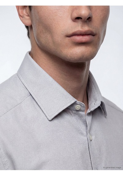 Lcw Busıness Gri Slim Fit Armürlü Erkek Gömlek