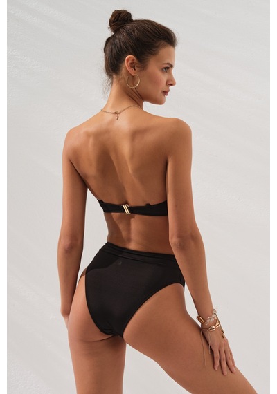 Pierre Cardin Bonie Dolgulu Straplez Yüksek Bel Bikini Takım Siyah 231225 231225 Sıyah