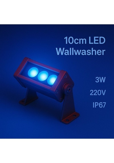 10cm 3w Led Wallwasher Mavi Dış Cephe, Minare, Bahçe Aydınlatma Iç-dış Kullanım Ip65